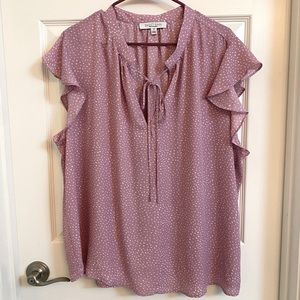Lilac flutter sleeve top